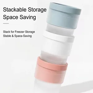 Stackable food-grade large round silicone ice ball mold for whiskey and cocktails
