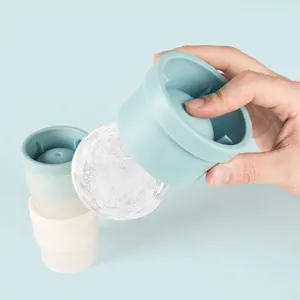 Food-grade silicone large ice ball mold for whiskey with an easy-to-use release design