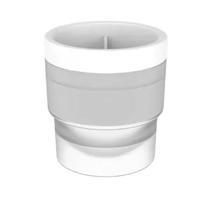 Minimalist silicone ice ball mold for whiskey, featuring a white and translucent design.