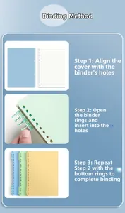 Instructional guide for assembling the multi-colored 26-hole A4 loose-leaf notebook binder