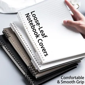 Durable A4 loose-leaf notebook covers with flexible spiral rings in assorted colors