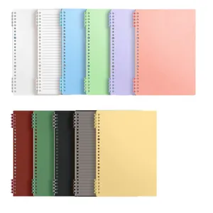 Assorted colorful A4 loose-leaf notebook covers with 26-hole detachable binder rings.
