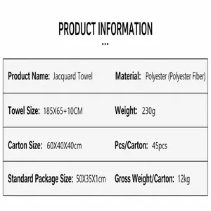Specification table for plaid tassel scarf with material, size, and weight details