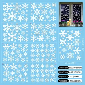 Stickers de fenêtre flocons de neige de Noël statiques pour décoration de vitre