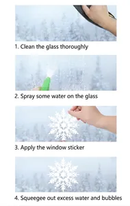 Guide détaillé en quatre étapes pour poser des autocollants statiques de flocons de neige