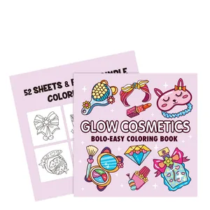 Glow Cosmetics 52-sheet easy coloring book with kawaii makeup patterns for teens