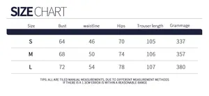 Detailed size guide for women's yoga vest with bust and waist measurements in centimeters.
