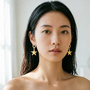 Starfish Seahorse Dolphin Shell Hoop Earrings 18K Gold Plated 304 Stainless Steel Ocean Theme Beach Jewelry For Women