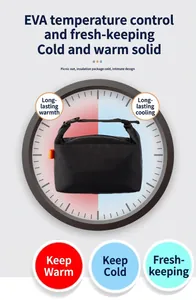 Bolsa de almuerzo aislada negra impermeable con diseño roll-top para oficina y picnic