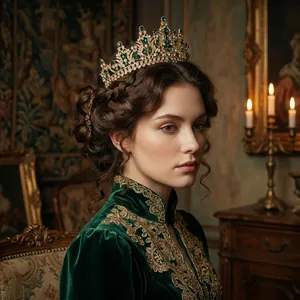 Elegant vintage emerald crystal bridal crown with ornate gold filigree for weddings
