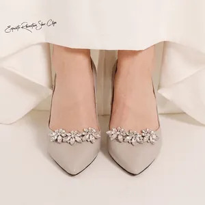 Lussuosi Clip per Scarpe in Lega con Fiori di Strass per Scarpe da Sposa Eleganti Fiori di Cristallo per Scarpe da Donna