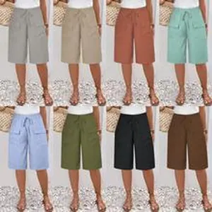 Collection of breathable wide-leg culottes in various solid colors for women daily wear