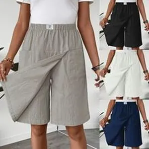 Women's casual high-waisted skorts with diagonal cross-over design in various colors