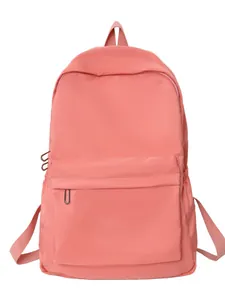 Minimalistischer korallenrosa einfarbiger Rucksack Damen große Kapazität Reiserucksack