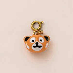 Breloque émaillée panda roux avec fermoir doré pour accessoires de sacs à main DIY