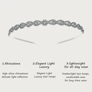Serre-tête élégant en strass argentés avec cristaux brillants pour un look de mariée