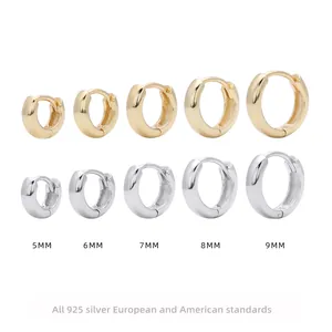 Minimalist 925 Sterling Silver Hoop Earrings French Style Lightweight Simple Geometric Fashion Jewelry For Women