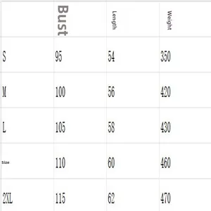 Detailed size chart for women's denim jacket showing chest and length measurements