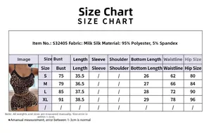 Detailed size chart for women's leopard print lace pajama camisole and shorts set