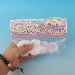 Jouet anti-stress malléable en forme de patte de chat avec paillettes violettes