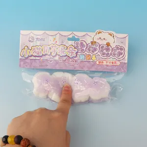 Jouet squishy patte de chat pour soulager le stress avec une texture crémeuse de taro