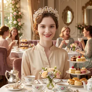 Serre-tête tiare élégant avec perles de cristal et motifs de fleurs pour mariage et thé
