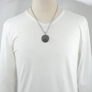 Collier avec pendentif symbole Valknut viking vintage en acier inoxydable pour hommes