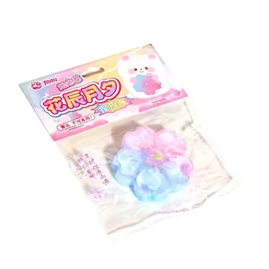 Jouet de compression en forme de fleur de cerisier en fluide de cristal pour le stress