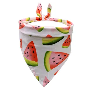 Cotton pet bandana featuring cute watermelon print for dogs and cats in summer style