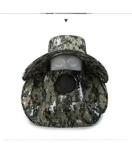 Chapeau de soleil extérieur camouflage numérique avec masque facial et rabat de cou
