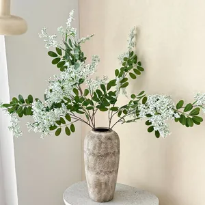 Realistischer Schaumstoff-Sophorenzweig Künstliche Lange Stielgrünpflanze Für Wohnzimmer Hochzeit Blumenarrangement Hausdekoration