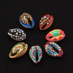 Colorful printed natural freshwater shell beads for DIY jewelry making necklaces and crafts