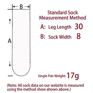 Measurement guide for sheer floral crew socks with specific size details and weight.