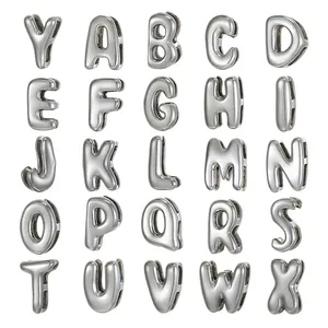 Stainless steel hollow alphabet charms A-Z letter pendants for DIY jewelry