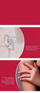 Macro view of luxurious pear-shaped moissanite engagement ring on S925 sterling silver band