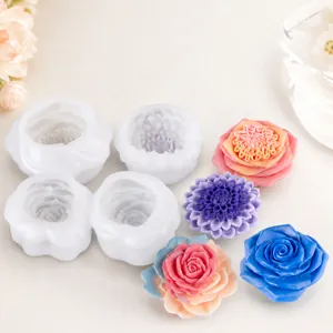 Rose Flower Candle Silicone Mold DIY Handmade Soap Aroma Plaster Craft Tool Flexible Reusable 3D Floral Design