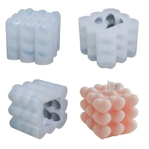 DIY καλούπι σιλικόνης 3D κύβου καρδιάς για αρωματικά κεριά και χειροτεχνίες ρητίνης