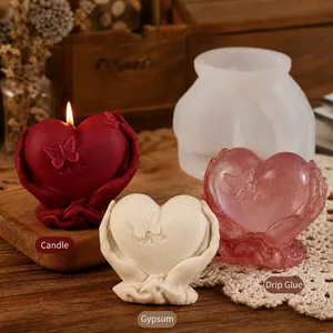Silicone mold for creating heart-shaped candles, plaster stones, and resin crafts