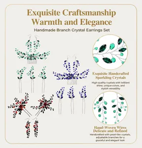Detailed view of elegant handmade bridal hair accessory sets in green, blue, and red colors.