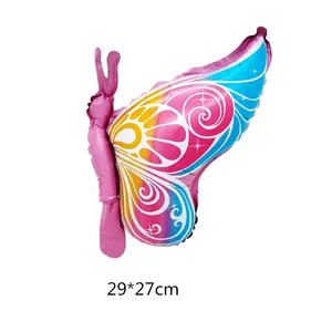 Vibrant mini butterfly shaped foil balloon measuring 29x27cm for birthday party decoration
