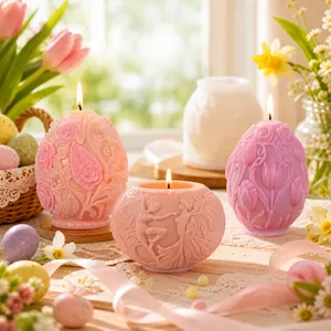 Stampi in silicone intagliati con tulipani e rose per candele profumate fai-da-te Pasqua