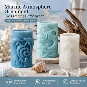 Stampi in silicone fatti a mano per candele profumate a tema oceano con delfini 3D