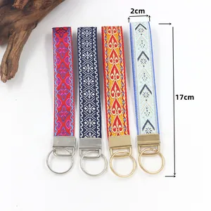 Ethnic embroidered keychain straps with dimensions of 17cm length and 2cm width