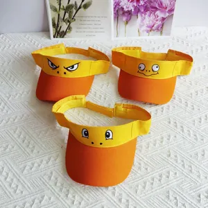 Funny Cartoon Eyes Cotton Sun Visor Hat For Women Kids Breathable Adjustable Outdoor Sport Beach Duck Penguin Baseball Cap