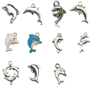 Collection of various dolphin charms for DIY jewelry making like earrings and keychains