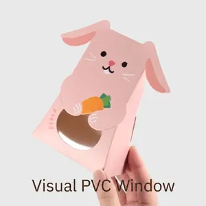 Cute Cartoon Animal Gift Boxes With Transparent Window Paper Folding Candy Packaging For Party Favors Kids Gifting Supplies