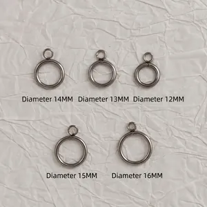 Detailed size comparison for stainless steel DIY jewelry ring connectors from 12mm to 16mm