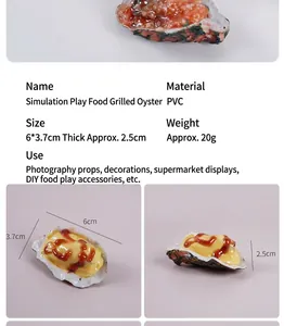 Macro view showing realistic texture of simulated grilled oyster PVC model detail