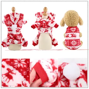 Detailed view of Christmas reindeer pet fleece with soft textures and ribbed cuffs