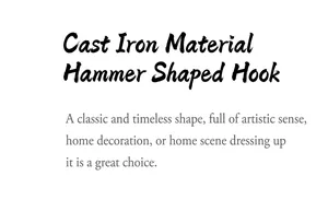 Detailed text description of cast iron material for American antique style iron hook